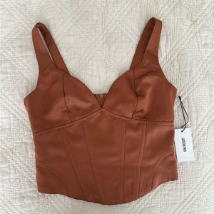 Jason Wu Rust Satin Corset Top
